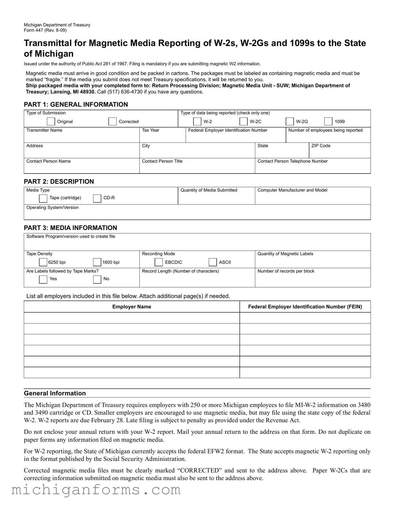 447 Michigan PDF Form