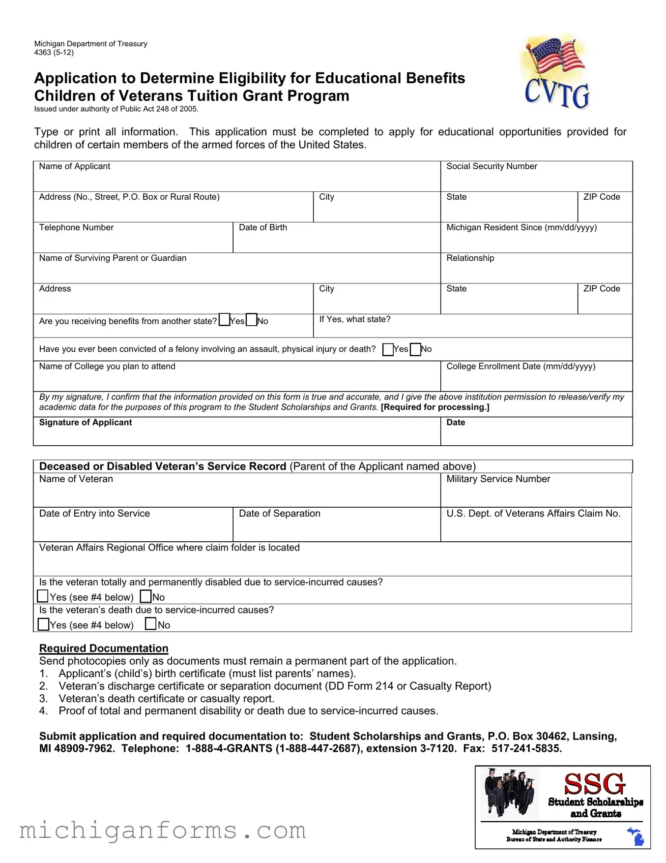 Michigan 4363 PDF Form