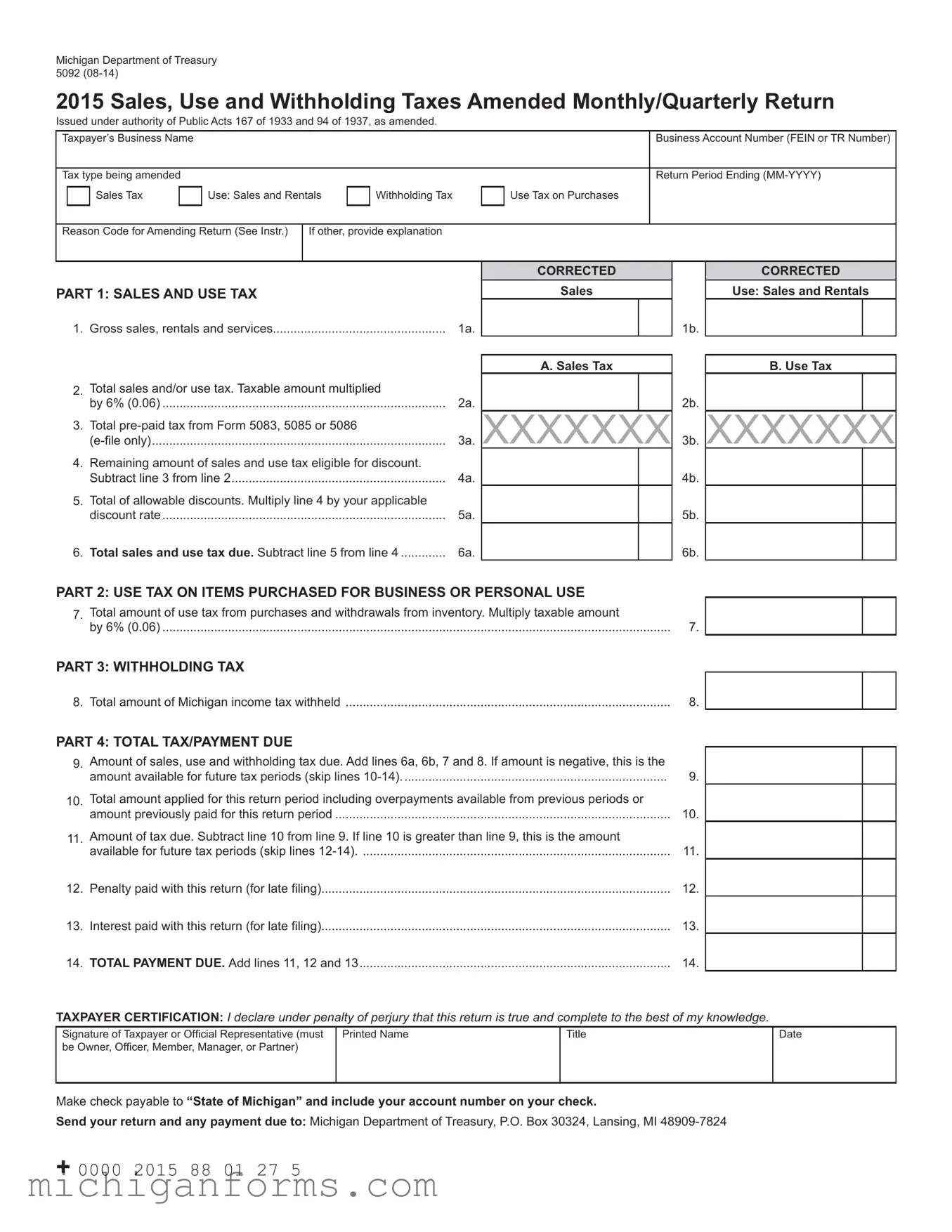 Michigan 5092 PDF Form
