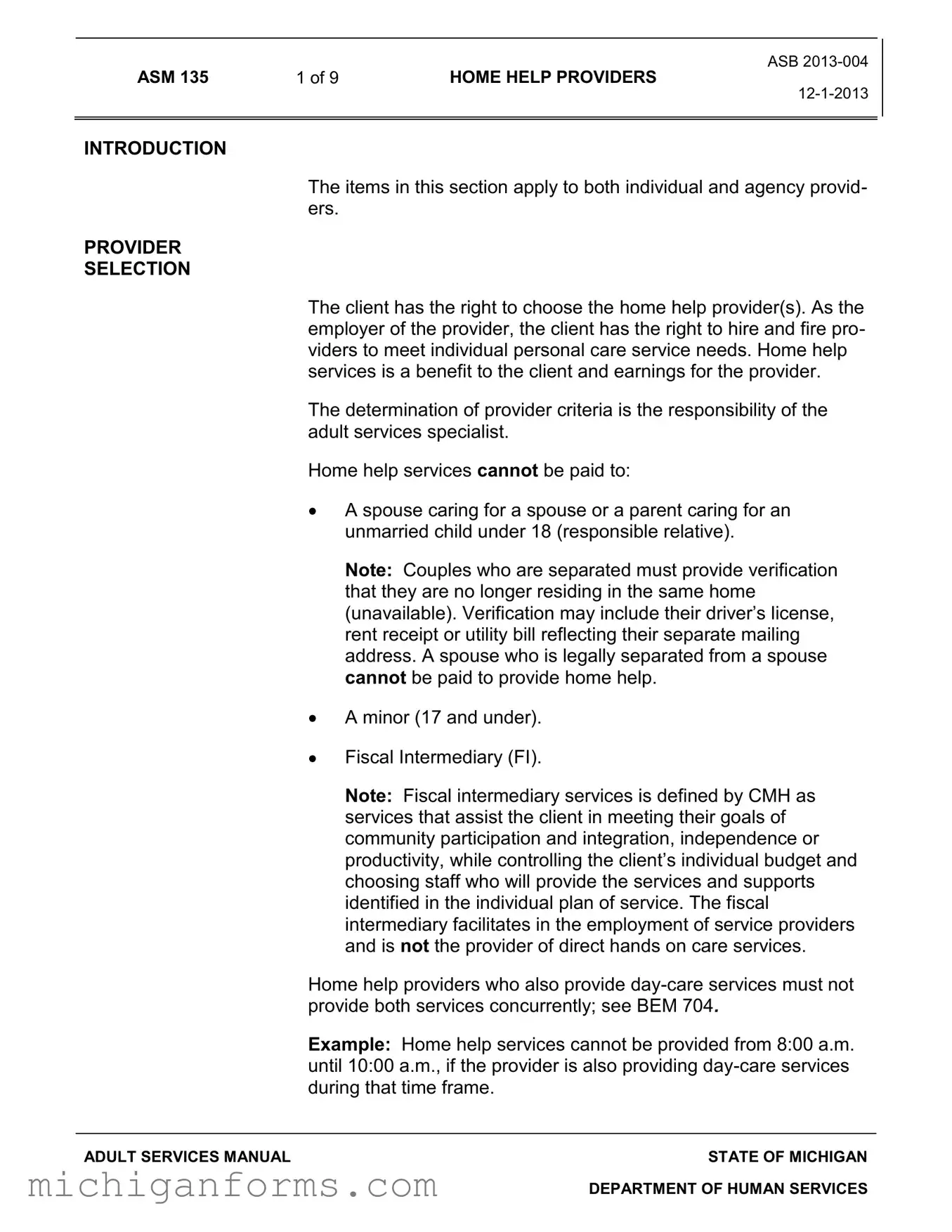 Michigan Gov Homehelp PDF Form