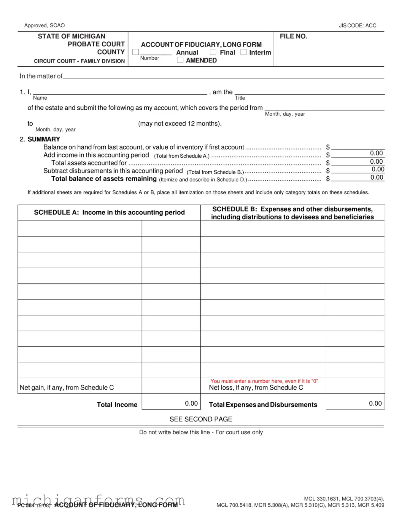 Michigan Pc 584 PDF Form