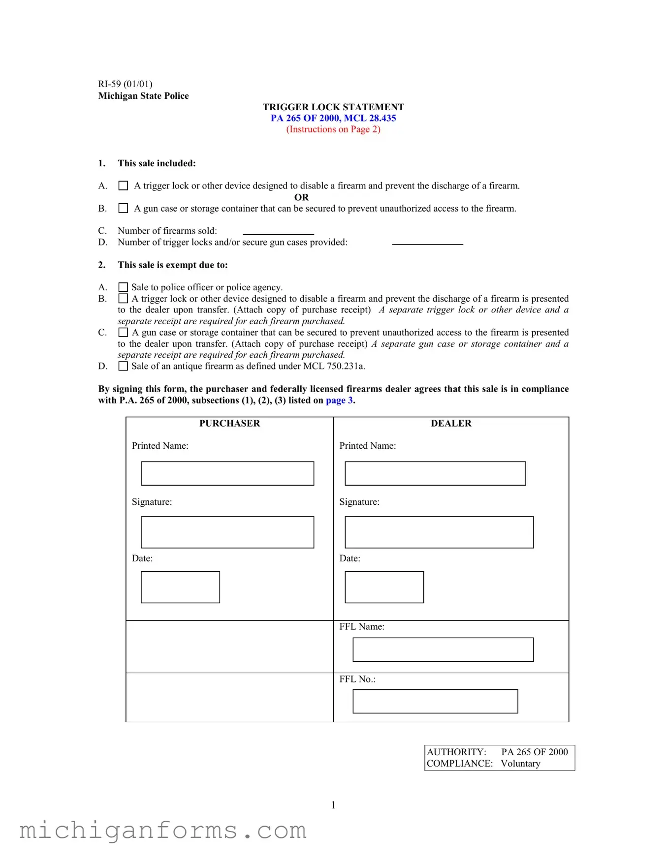 Michigan Ri 59 PDF Form