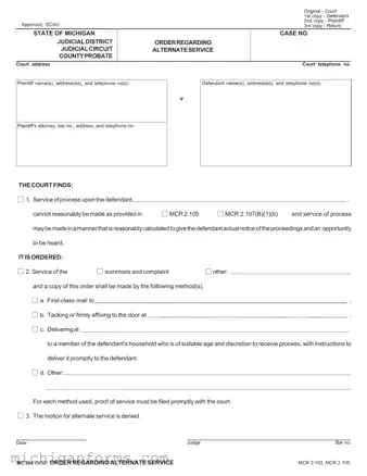 Mc 304 Michigan PDF Form