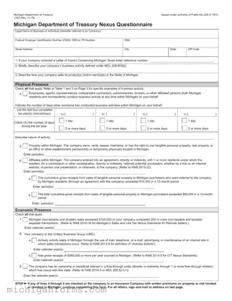 Michigan 1353 PDF Form