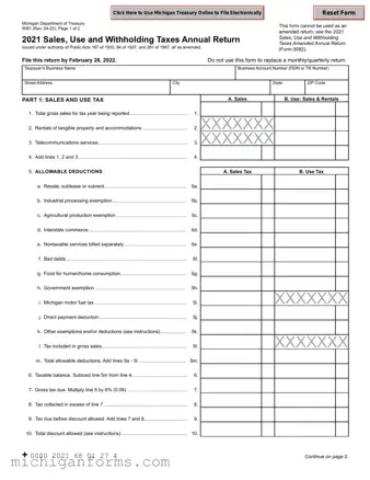Michigan 165 PDF Form