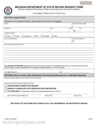 Michigan A 226 PDF Form