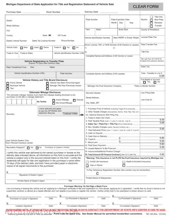 Michigan Category Weight PDF Form