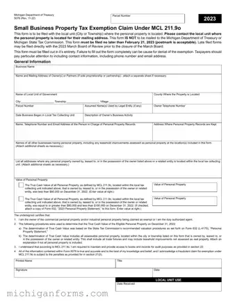 Michigan Exemption PDF Form