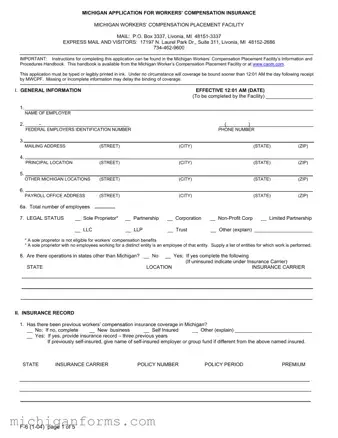 Michigan F 6 PDF Form