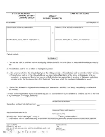 Michigan Mc 07 PDF Form