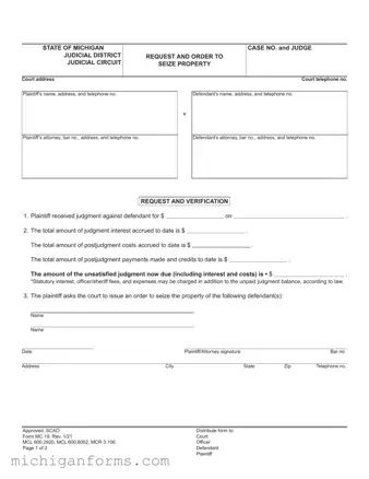 Michigan Mc 19 PDF Form