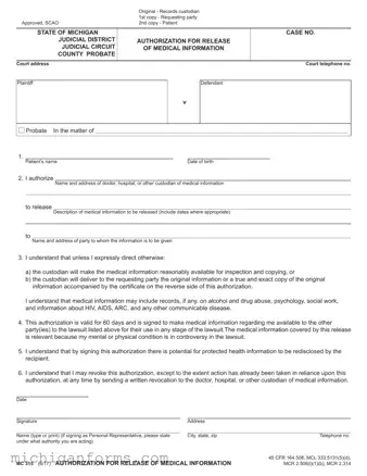 Michigan Mc 315 PDF Form