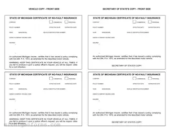 Michigan No Fault Insurance PDF Form