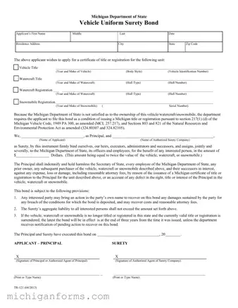 Michigan Tr 121 PDF Form